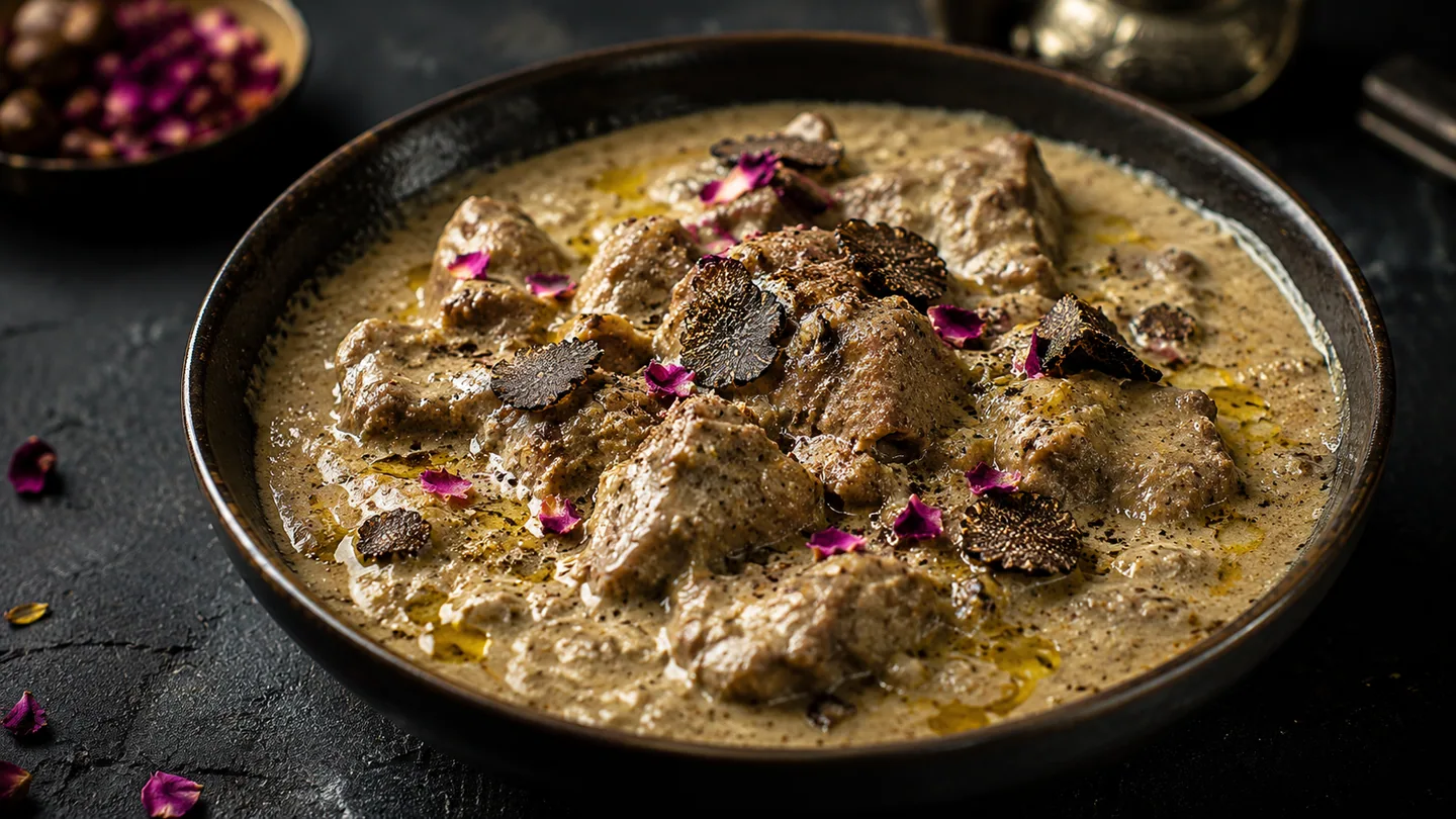 كورمــــا لحـــم الغنــــم بالكمـــــأة